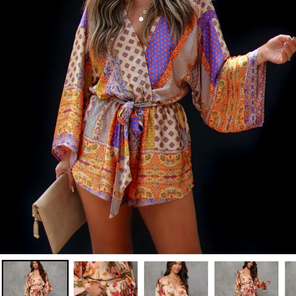 Vici Multicolor Bohemian Jumpsuit